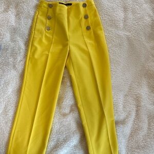 Zara Vibrant Yellow Buttoned Trousers